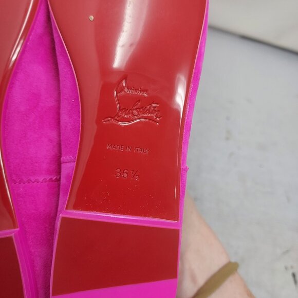 Christian Louboutin Pink Mamadrague Square Toe Ballet Flat Shoe - Picture 11 of 11